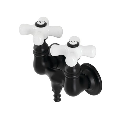 Kingston Brass AE39T0 3-3/8 Inch Wall Mount Tub Faucet, Matte Black AE39T0